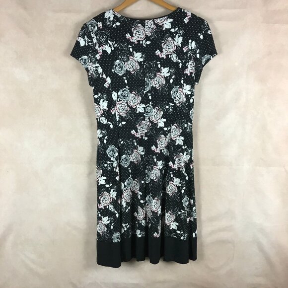 CONNECTED Short Sleeve Rose Floral Shift Dress Size 6 - Picture 7 of 8